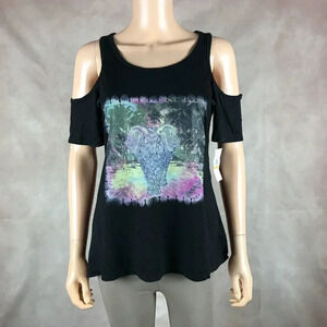 Jessica Simpson Cold-Shoulder Elephant Print Tee NWT Small